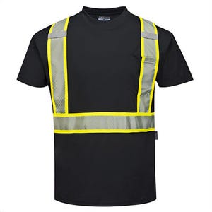 Portwest S396BKR4XL Ionaâ„¢ Plus Enhanced T-Shirt Short Sleeve, Black, 4XL