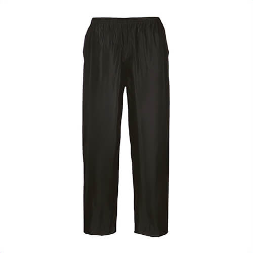 Portwest S441NARM Classic Rain Pants, Waterproof, Polyester, PVC Coated, Lightweight, Fully Elastic Waistband, Navy, M