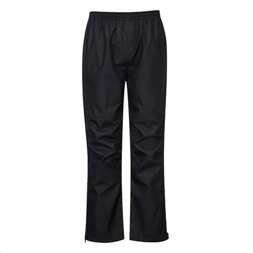Portwest S556BKRXXXL Vanquish Rain Pants, Abrasion Resistant, 2 Side Zipper Pockets, Side Zipper Legs, Taped Seams, Black, 3XL
