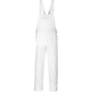 Portwest S810WHRXXXL Painters Bolton Bib and Brace, 100% Pre-Shrunk Cotton, Elasticized Straps, 8 Pockets, White, 3XL