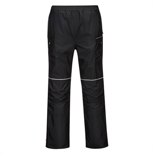 Portwest T604BKRXXXL PW3 Rain Pants, Waterproof, Cargo Pockets, 8 Total Pockets, Unlined, Twin-Stitched Seams, Black, 3XL