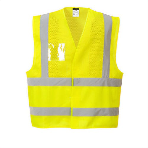 Portwest UC494YERXX/3X Hi-Viz Band and Brace Vest, Cooling Mesh, Hook and Loop Closure, ID Card Holder, Yellow, 2XL/3XL