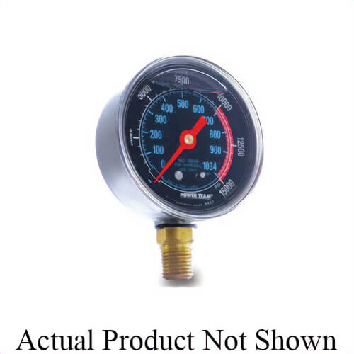 Power Team® 9041 Heavy Duty Standard Pressure Gauge, 0 to 10,000 psi Pressure, 1/4 in NPT Connection