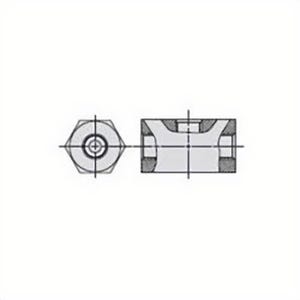 Power Team® 9671 Hydraulic Double Tee Adapter, 3/8 in Nominal, NPTF