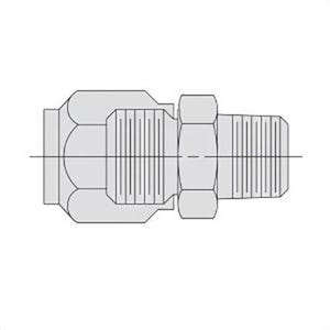 Power Team® 9692 Straight Connector, Tube x Male NPTF End Style, Steel, 3/8 x 3/8 in Nominal