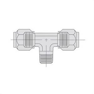 Power Team® 9697 Branch Tee, Compression Tube x Male NPTF End Style, Steel, 3/8 x 1/4 in Nominal