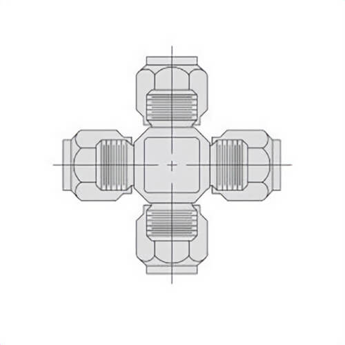 Power Team® 9698 Cross, Tube End Style, 10,000 psi Pressure, 3/8 in Nominal