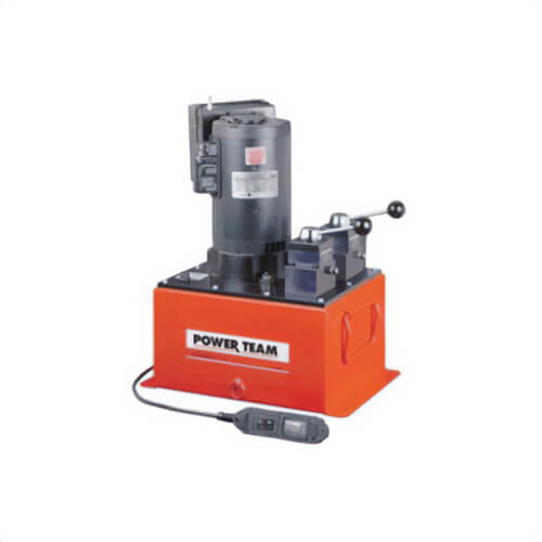 Power Team® PED254 Electric Hydraulic Pump, 1-1/2 hp, 2 Stages, 1000 in³ Reservoir, 25 in³/min Flow Rate, 100 to 10,000 psi
