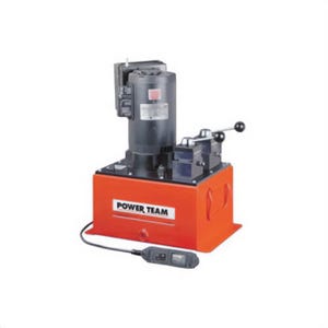Power Team® PED254 Electric Hydraulic Pump, 1-1/2 hp, 2 Stages, 1000 in³ Reservoir, 25 in³/min Flow Rate, 100 to 10,000 psi