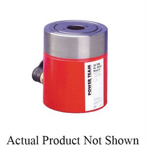 Power Team® RH202 Center Hole Welded Hydraulic Cylinder, RH Series, 20 ton, 2 in L Stroke, 6-1/8 in H Retract