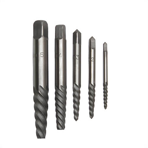 Qualtech DEWEZS1-5 Screw Extractor Set, 5 pc, For Use with Up to 3/4 in Screws, Carbon Steel