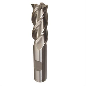 Qualtech DWCF371 Non-Center Cutting Single End Square End Mill, 2 in dia Cutter, 2 in Length of Cut, 4 Flutes, 3/4 in dia Shank, 4-1/2 in OAL, Bright