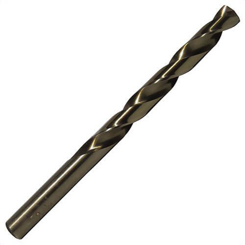 Qualtech DWDCO31/64 Economy Heavy Duty Jobber Length Drill Bit, 31/64 in Drill - Fraction, 0.4844 in Drill - Decimal Inch, 135°  Point, Cobalt, Gold