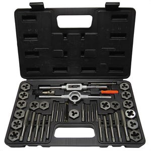 Qualtech DWT40PC-MM-HEX Tap and Die Set, 40 pc, 3 to 12 mm Tap Thread, 3 to 12 mm Die Thread, Coarse/Fine Thread, Hexagon Die