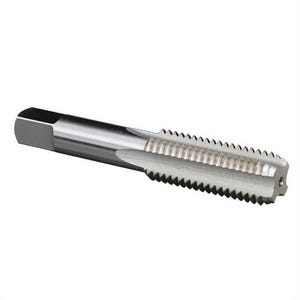 Qualtech DWT54973 Straight Flute Hand Tap, Right Hand Cutting, 1-1/8-12 Thread, H4 Thread Limit, Bottoming Chamfer, 4 Flutes, Bright, HSS