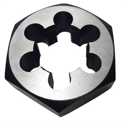 Qualtech DWTSMH7X.75 Special Hex Die, M7x0.75 Thread, Carbon Steel