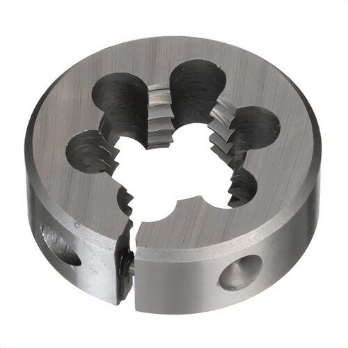 Qualtech DWTSMR1-10X1 Adjustable Round Die, M10x1 Thread, 1 in OD Die, HSS