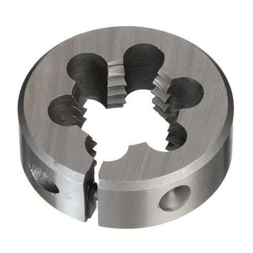 Qualtech DWTSMR112-18X1 Adjustable Round Die, M18x1 Thread, 1-1/2 in OD Die, HSS