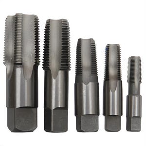 Qualtech POUCSNPT5 Pipe Tap Set, Right Hand Cutting, Taper Chamfer