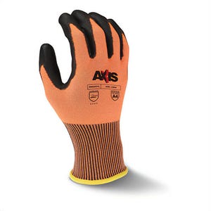 Radians® RWG557L AXIS™ Cut-Resistant Gloves, L, Polyurethane Coating, High Tenacity Nylon with Fiberglass, Seamless Cuff, Resists: Abrasion, Cut