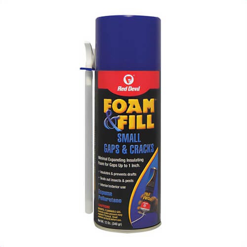 Red Devil® Foam and Fill® 0913 Minimal Expanding Foam Sealant, 12 oz Aerosol Can with Nozzle, Aerosol Can Form, Champagne