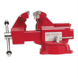 Reed 24 1/2 C Utility Workshop Vise, 4 in Jaw Opening, 4-1/2 in Jaw Width, Hardened Steel Jaw, 2-1/2 in Throat Depth