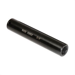 Reed EDS12 Extended Socket, 1/2 in Square Drive, Impact Socket, 3/4 in Hex Socket, 6-1/2 in OAL, Steel, Zinc/Black Chromate