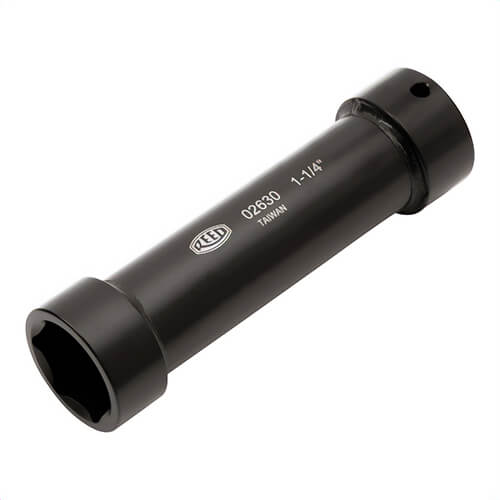 Reed EDS20 Extended Socket, Square Drive, 1/2 in Drive, Impact Socket, 1-1/4 in Hex Socket, 6 in OAL, Steel, Zinc Phosphate