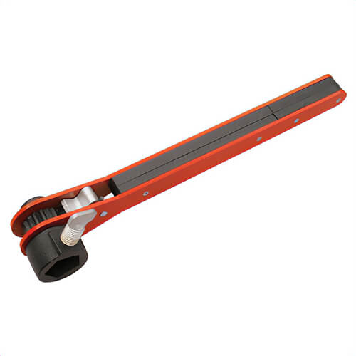 Reed HWFR 02397 Ratcheting Hydrant Wrench, 18 in L, Use with 1-3/4 in Pentagon And 1-1/4 in Square Hydrant Nuts