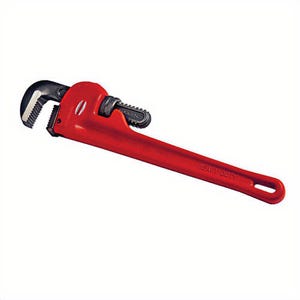 Reed RW8 Heavy Duty Straight Pipe Wrench, 1/8 to 1 in Pipe, 8 in OAL, Heel Jaw, Alloy Steel Jaw, Ductile Iron Handle