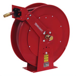 Reelcraft® 83050 OLP 80000 Dual Pedestal Heavy Duty Low Pressure Hose Reel with Hose, 3/4 in ID x 1-3/40 in OD x 50 ft L Hose, 250 psi Pressure