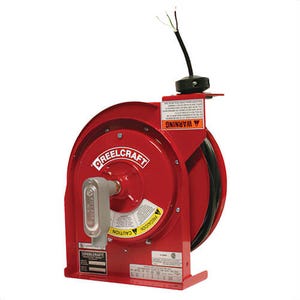 Reelcraft® L 4545 123 x L 4000 Power Cord Reel with SJEOOW Cord, 125 VAC, 20 A, 45 ft L Cord, 12 AWG Conductor
