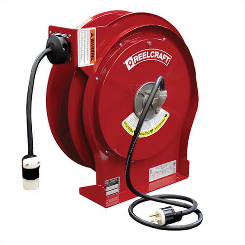 Reelcraft® L 5550 123 3B L 5000 Power Cord Reel with SJEOOW Cord, 125 VAC, 20 A, 50 ft L Cord, 12 AWG Conductor