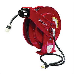 Reelcraft® L 70100 123 3B L 70000 Spring Retractable Cord Reel with SEOOW Cord, 125 VAC, 20 A, 100 ft L Cord, 12 AWG Conductor, 1 Outlets