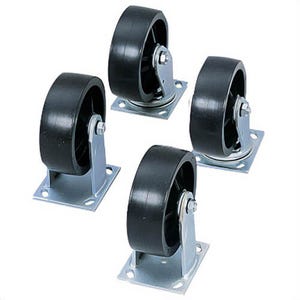 Revvo TFG 150 RP1G G Series Fixed Medium Duty Caster, 1200 lb Load, 6 in dia x 2 in W Wheel, Phenolic, 4-1/2 in L x 4 in W Plate