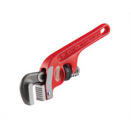 Ridgid® 31050 Heavy-Duty End Pipe Wrench E-6, 3/4 in Pipe, 6 in OAL, Floating Forged Hook Jaw, Cast Iron Handle