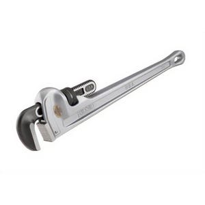 Ridgid® 31105 Straight Pipe Wrench, 3 in Pipe, 24 in OAL, Floating Forged Hook Jaw, Aluminum Handle, Knurled Nut Adjustment