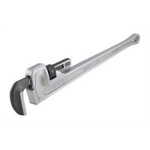 Ridgid® 31110 Straight Pipe Wrench, 5 in Pipe, 36 in OAL, Floating Forged Hook Jaw, Aluminum Handle, Knurled Nut Adjustment
