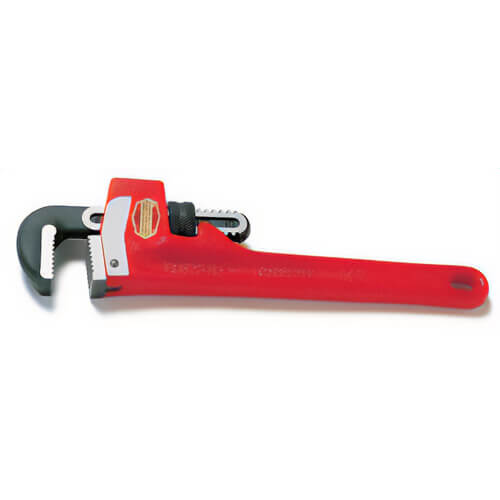 Ridgid® 31395 Raprench® Pipe Wrench, 1-1/2 in Pipe, 10 in OAL, Floating Forged Hook Jaw, Cast Iron Handle, Knurled Nut Adjustment