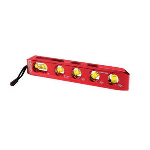 Ridgid® 36248 Torpedo Level, 8-1/2 in L, 5 Vials, Aluminum, Red