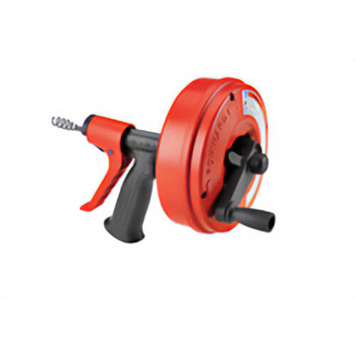 Ridgid® 57043 PowerSpin Plus™ Manual Drain Cleaner with Autofeed®, MaxCore® Cable, 25 ft L Cable, Polyethylene Drum