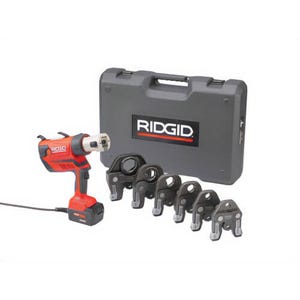 Ridgid® 67068 Press Tool Kit, 1/2 to 2 in Capacity, 7200 lb, 4 to 5S Crimp, 18V, Lithium-Ion Battery