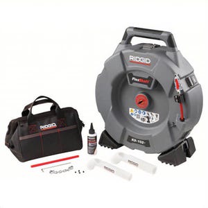 Ridgid® 76193 K9-102+ FlexShaft® Machine, for use with 1-1/4 in - 2 in Pipes, Includes: 50 ft, 1/4 in Cable and Kit