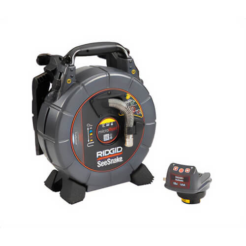 Ridgid® 78728 SeeSnake® microREEL® APX™ and CSx Via™ System with TruSense®, Battery and Charger, 25 mm Camera, 11/2 in - 4 in Line