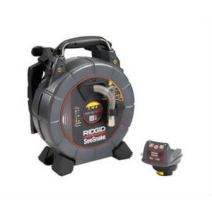 Ridgid® 78728 SeeSnake® microREEL® APX™ and CSx Via™ System with TruSense®, Battery and Charger, 25 mm Camera, 11/2 in - 4 in Line