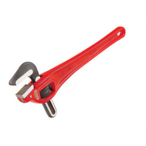 Ridgid® 89440 Heavy-Duty Offset Pipe Wrench 18, 2-1/2 in, 18 in OAL, Hook Jaw, Cast Iron Handle, Standard Adjustment, Red
