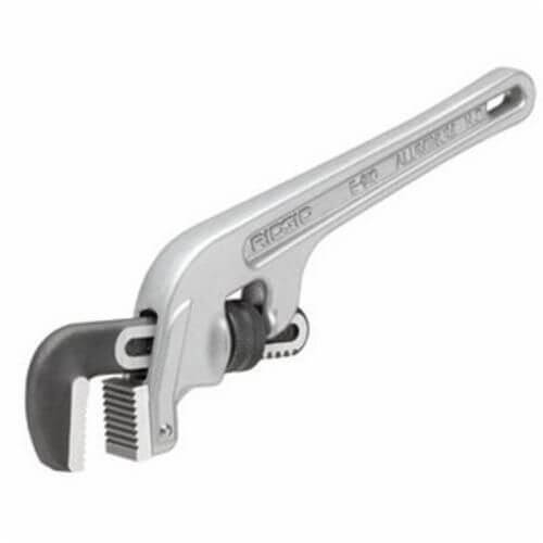 Ridgid® 90122 End Pipe Wrench E-918, 2-1/2 in Pipe, 18 in OAL, Floating Forged Hook Jaw, Aluminum Handle, Knurled Nut Adjustment