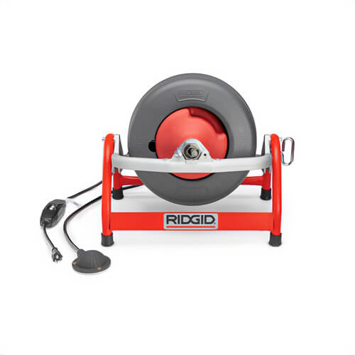 Ridgid® 53122 K-3800 Drum Machine, Includes: 1/2 in x 75 ft Cable, Funnel Auger, Knife Blade Cutter, Spade Cutter, Pin Key, Gloves