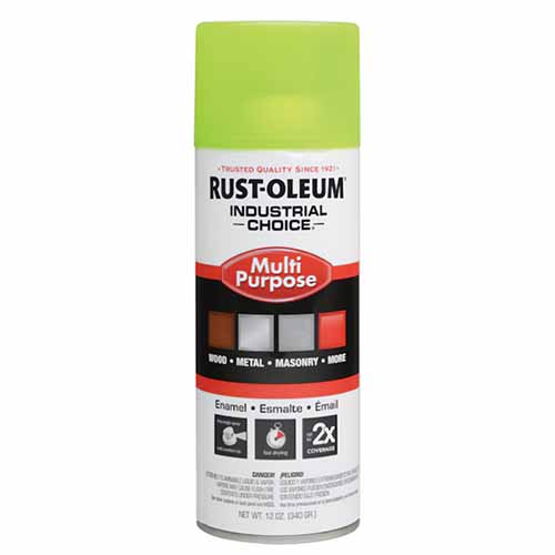 Rust-Oleum® 1642830 System Multi-Purpose Enamel Spray Paint, 12 oz, Liquid Form, Fluorescent Yellow