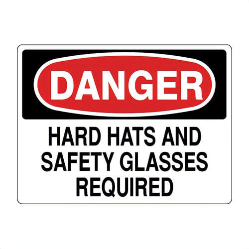 Safehouse Signs D-370933 DANGER Sign, 10 in H x 14 in W, Red/Black/White, Polystyrene Plastic, Holes Mounting